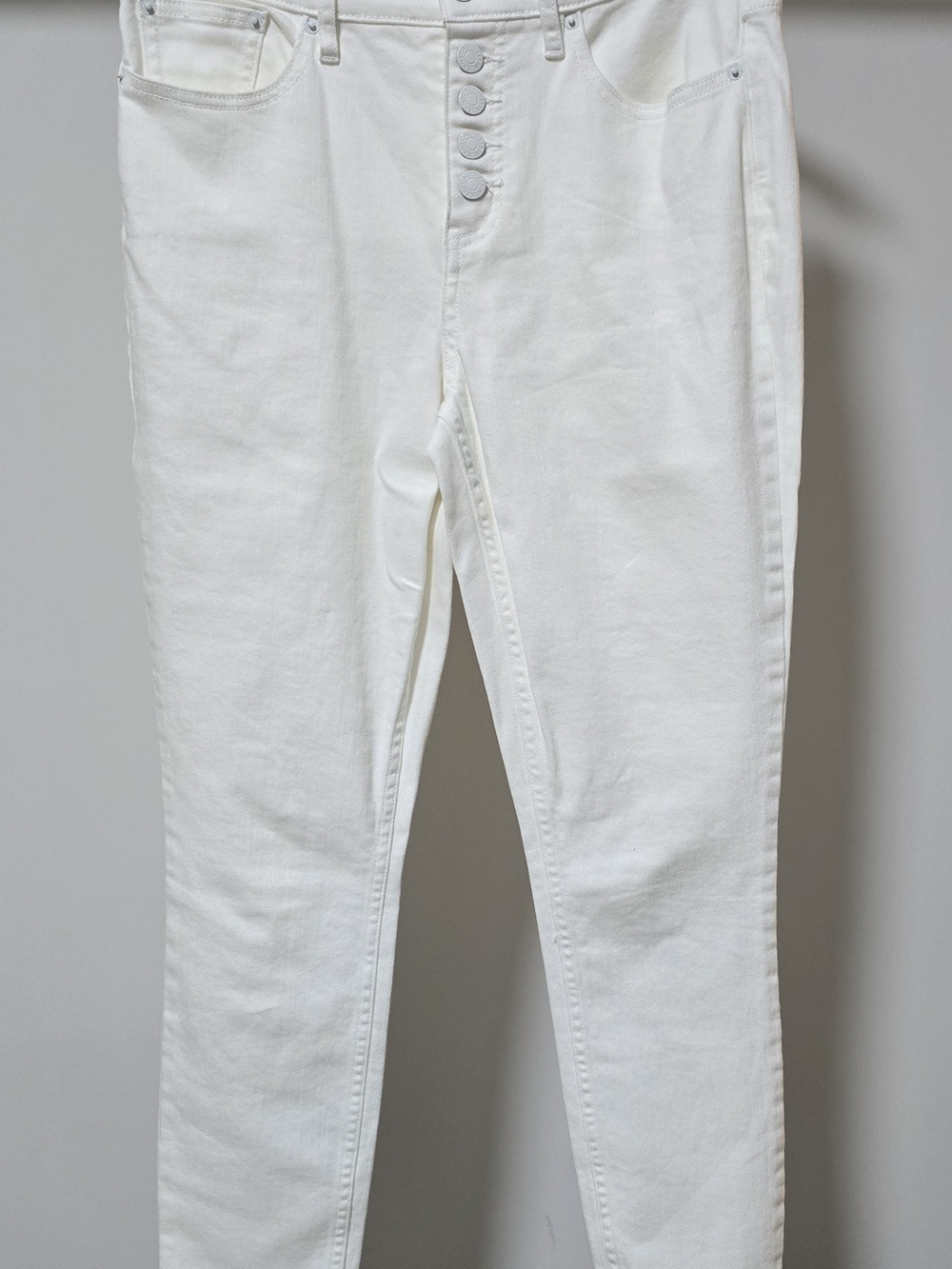 Calvin Klein Jeans White High-Rise Skinny Button-Fly Jeans